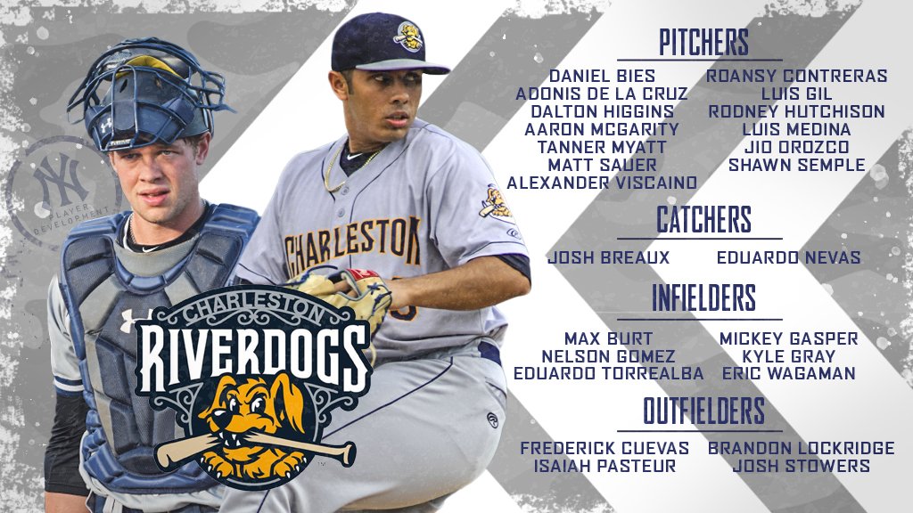 NYYPlayerDev's tweet photo. Yankees Minor League rosters are in. Here is how @swbrailriders (AAA), @TrentonThunder (AA), @TampaTarpons (A+), and @ChasRiverDogs (A) will look: https://t.co/jWWXbgEj7x