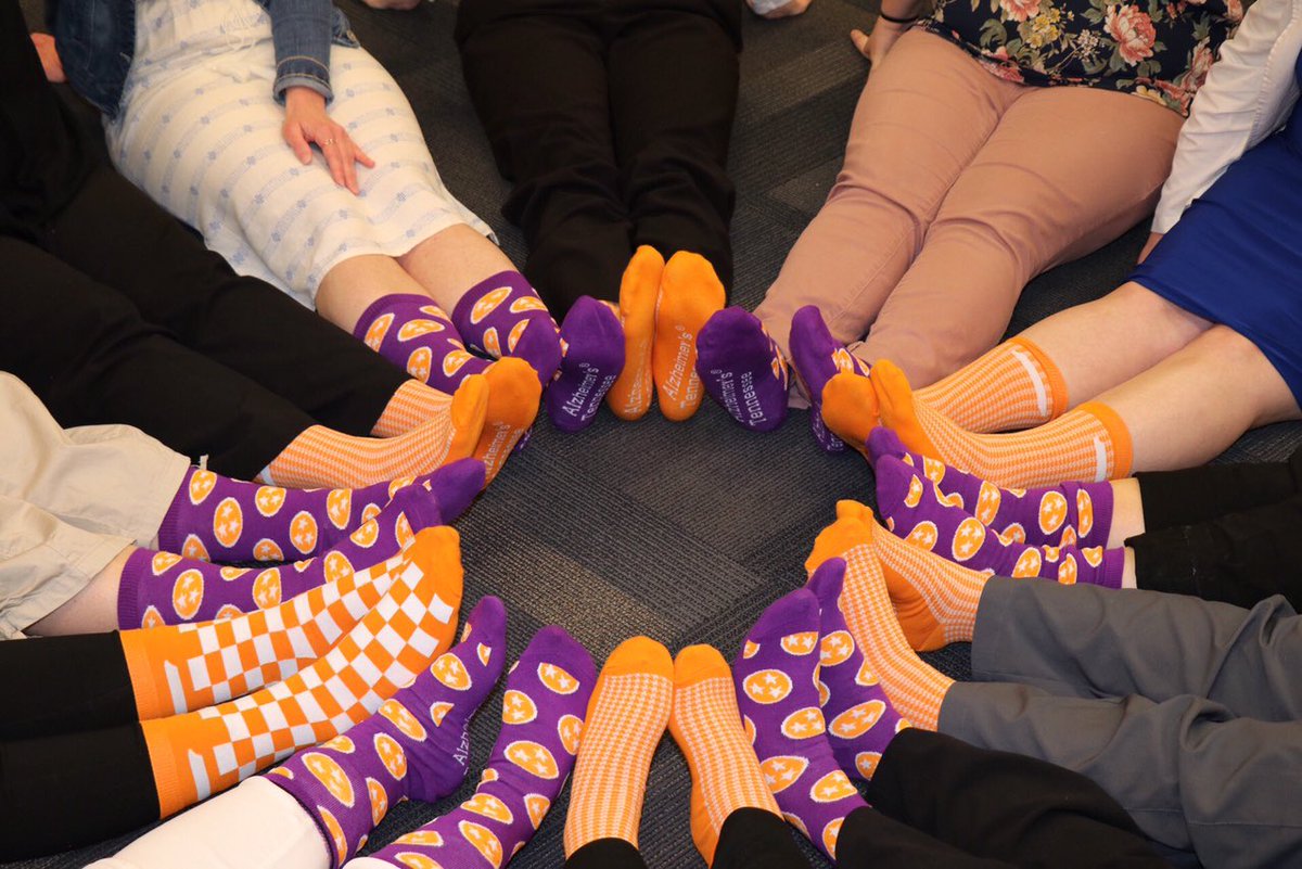 BalladHealth's tweet photo. #balladhealth Home Care and Hospice team members are recognizing Sock Out Alzheimer’s Day by rocking these fun and funky socks! #sockoutalz https://t.co/6lsSr0PXCe