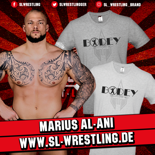 slwrestlingGER's tweet photo. NEUE MARIUS AL-ANI SHIRTS
Ab sofort unter https://t.co/BUToSNMU1b erhältlich, die neuen Shirts des amtierenden @wXwGermany Shotgun-Champions @mariusAL_Ani !
#wrestling #mariusalani #bodey #wXwShotgun #alani #wrestlingdeutschland #indywrestling #newstuff https://t.co/QV69h0DOAo