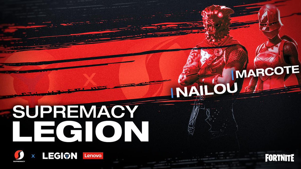 Supremacy_FR's tweet photo. Mêlez le talent de la jeunesse à la puissance de la gamme @lenovofr, et vous obtiendrez notre nouvelle équipe #Fortnite ￼👊
• @Sy_Marcote
• @Sy_Nailou

Veuillez accueillir comme il se doit notre roster #Legion, et préparez vous à les voir en action dès demain 🔥 #SyFortnite https://t.co/nkj9XrHSZG