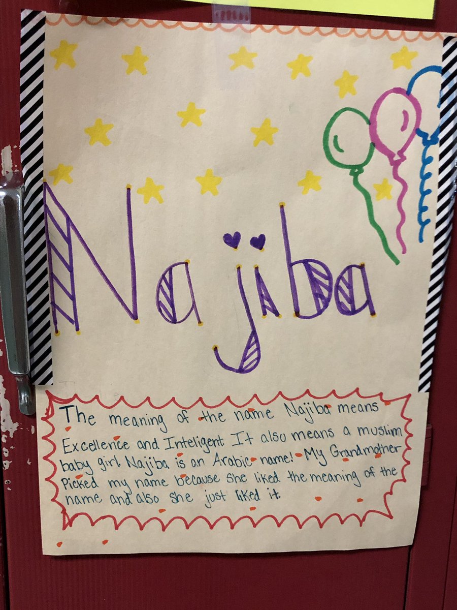 HeidiHarris74's tweet photo. What’s in a Name? My students found out the answer is a lot ❤️. @RISD_Equity #ElementsOfMe #ACMFalcons #RISDConnects https://t.co/ce2pmsxVyW