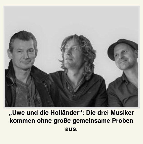 popduo's tweet photo. Ons Duitse bandje... Morgen (30/3) in #Seulingen (D)
„Uwe und die Holländer“: Die drei Musiker kommen ohne große gemeinsame Proben aus.

https://t.co/CFjGseaf79 https://t.co/8Y4Y5kNkAE