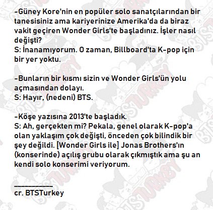 BTSTurkey's tweet photo. [🎤] Sunmi Billboard'a verdiği son röportajda BTS'ten bahsetmiş~
👉 https://t.co/zSZFkwX8On https://t.co/zlRge5seFU