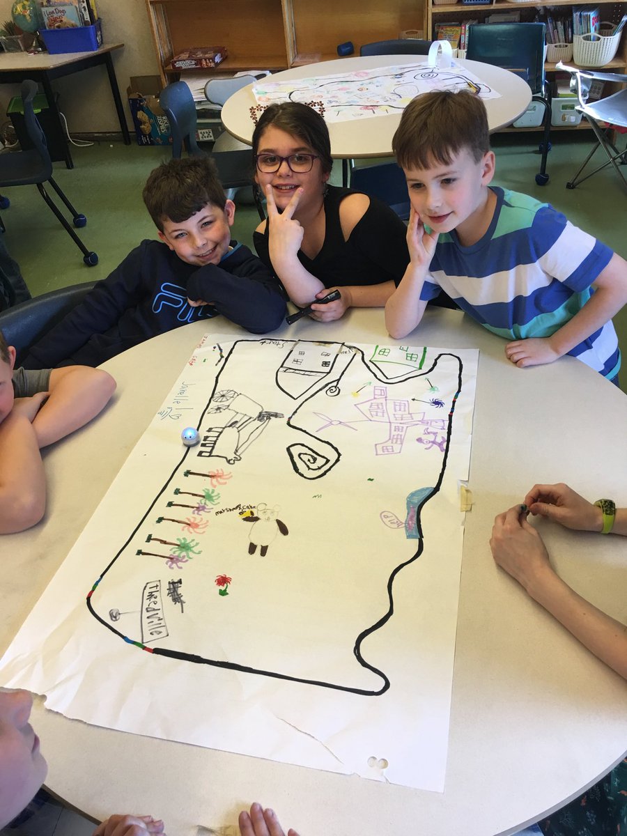 AMcGKinder's tweet photo. Great fun using Ozobots today to create a story map of the Lorax! Thanks to Brilliant Labs for our bots:) #codingandliteracy #roboticretell ⁦@NLESDCA⁩ ⁦@SFOAschool⁩ ⁦⁦@brilliantlabs⁩ https://t.co/cpI8dOnYKP