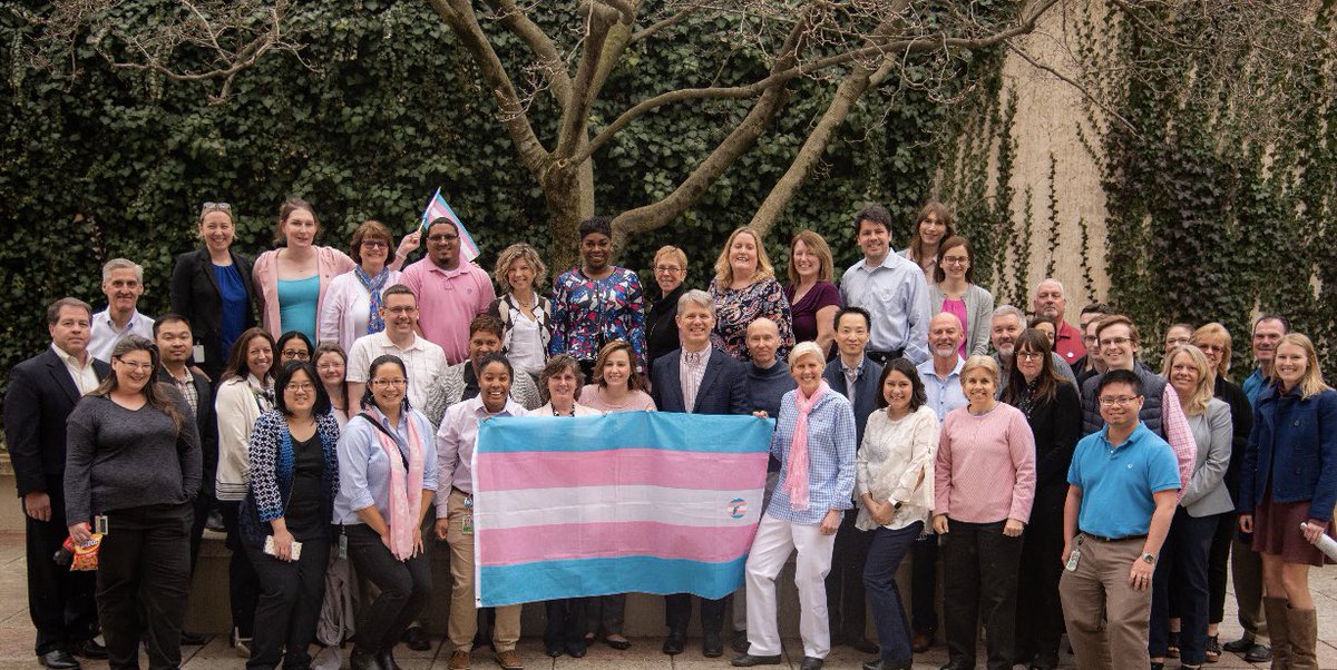 APVolunteer's tweet photo. In celebration of Transgender Day of Visibility,  Air Products is proud to fly the Trans Pride Flag outside our corporate headquarters all week! @airproducts @AirProductsJobs https://t.co/ah1enthrMg