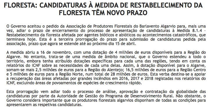 agricultura_pt's tweet photo. Floresta: Candidaturas à medida de restabelecimento da floresta têm novo prazo

#Floresta #candidaturas #Algarve #ICNF #Barlavento #DesenvolvimentoRural #MAFDR #SEFDR https://t.co/B0HJQkWtyM