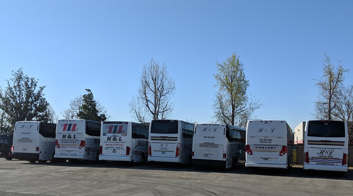 It's Friday and the buses are about to go play! Yay!!  #hlconthemove #buses #busyard #safetyandservice #springbreak #travel #socal #calibaby