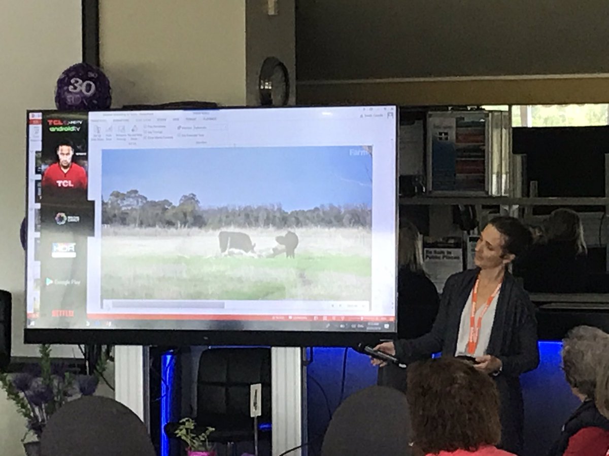 invisfarmer's tweet photo. Keynote from Camille Smith @farmmagazine at #WOFG2019 talking about innovative farm women. Women are leading the way in land care, agricultural courses booming with 50% women. @VRWNetwork #agchatoz #austwomeninag #CWAofVic https://t.co/eEH4dkm0qY