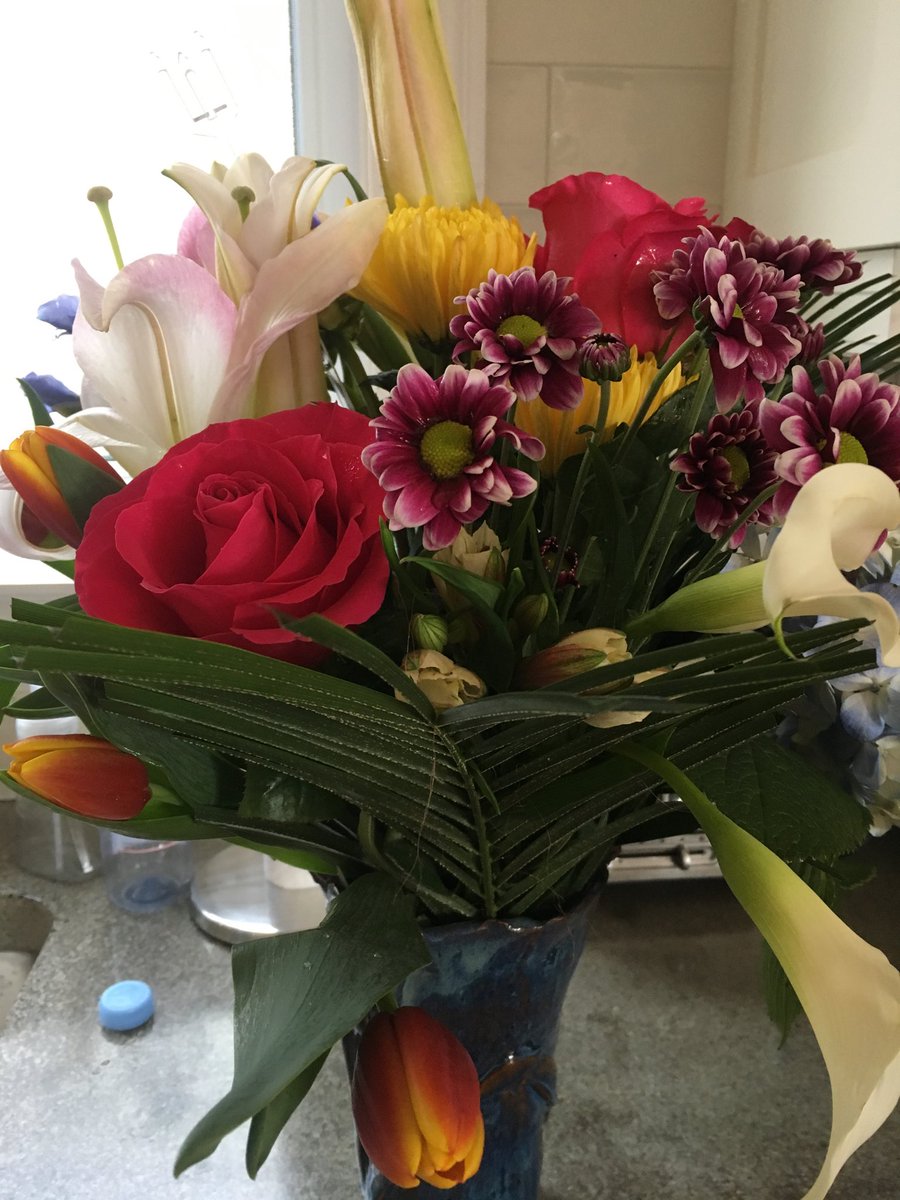 Beautiful flowers from a colleague marking my last day ⁦@NSHRF_info⁩ #researchersrock