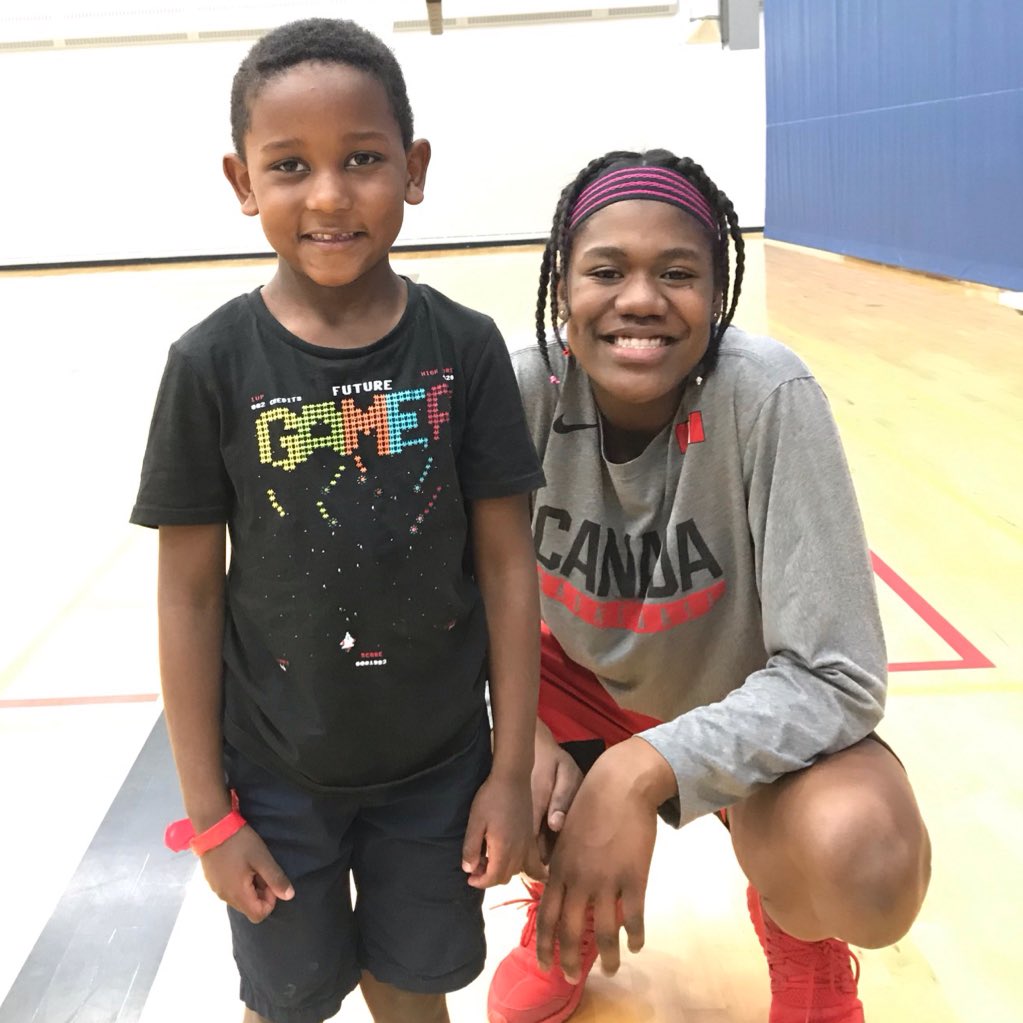CanBball's tweet photo. Earlier this week, some of our 🇨🇦🏀 players and staff stopped by @ortonagym camp to help grow the game of basketball in @CityofEdmonton. #WeAreTeamCanada https://t.co/riZKXmbvoH