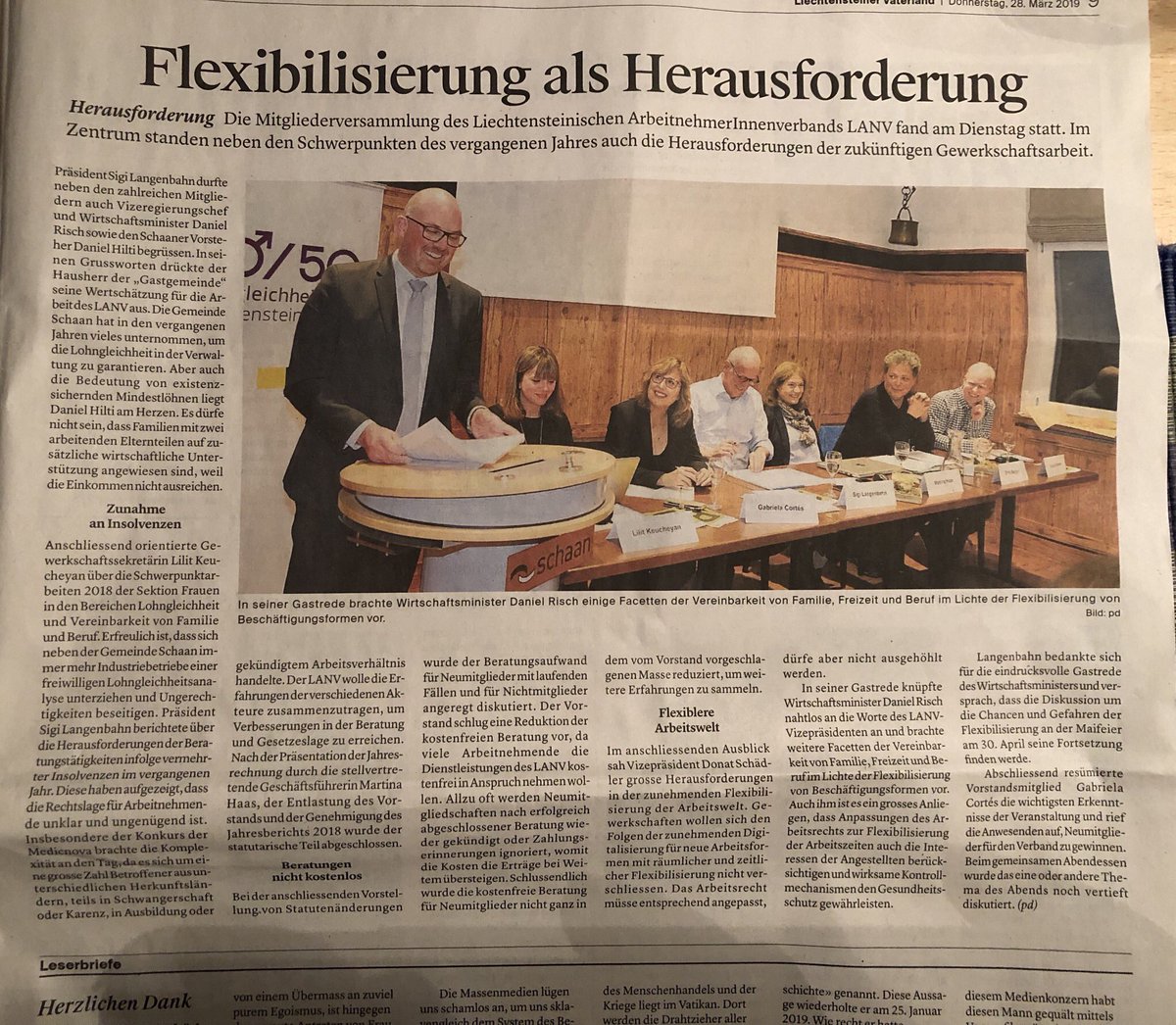 GabrielaBCortes's tweet photo. Wirtschaftsminister Daniel Risch ist es ein grosses Anliegen, dass Anpassungen des #Arbeitsrecht zur Flexibilisierung der Arbeitszeiten auch die Interessen der Angestellten berücksichtigen. #Liechtenstein https://t.co/GWifXjrG2v #LANV https://t.co/DShAWIbm28