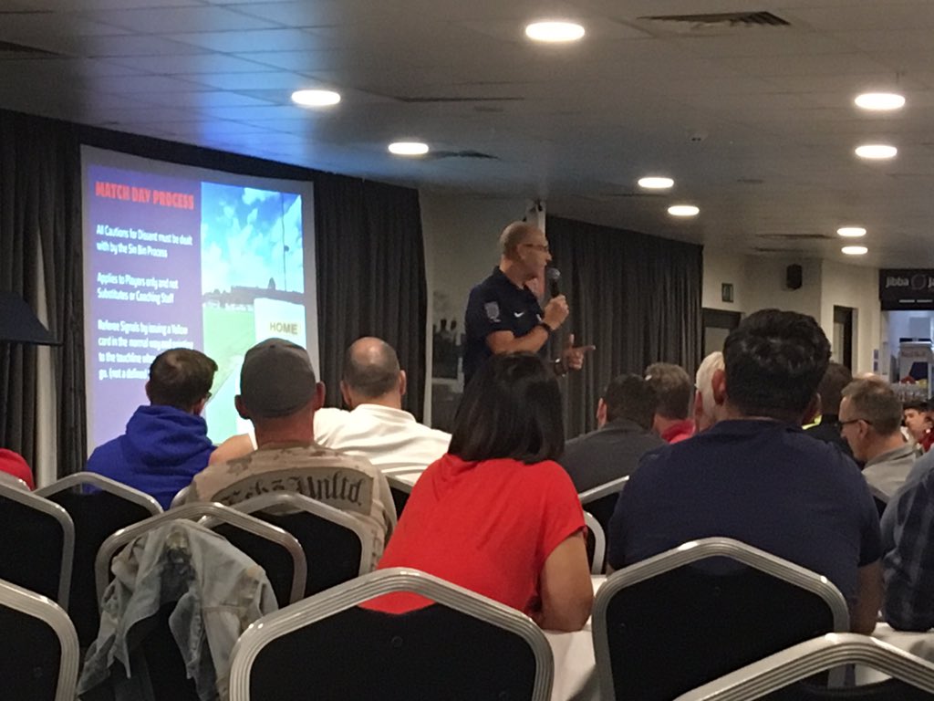 SHCFAReferee's tweet image. TEMPORARY DISMISSALS | Craig Grundy explaining the match day process for referees and players #Doncaster #SinBin