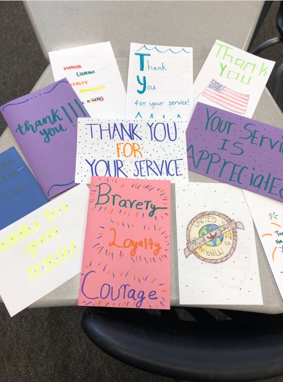 RedCrossRPHS's tweet photo. The Red Cross Club had an amazing time making thank you cards for Marines, can’t wait to do it again! @RPHS_Panthers https://t.co/nfT4lAAIjG