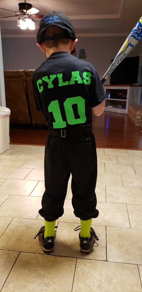 cory_adcock's tweet photo. @RealCJ10 He couldn't decide on a number for t-ball, so daddy had a suggestion.  Hope he plays the way that you did! https://t.co/TNlybO9RZz
