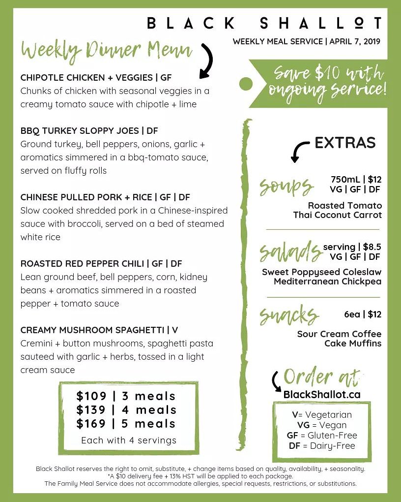 New #menu is live! #Glutenfree, #dairyfree, and #vegetarian options now available! #blackshallot #ottawa #mealdelivery #chef #personalchef #privatechef