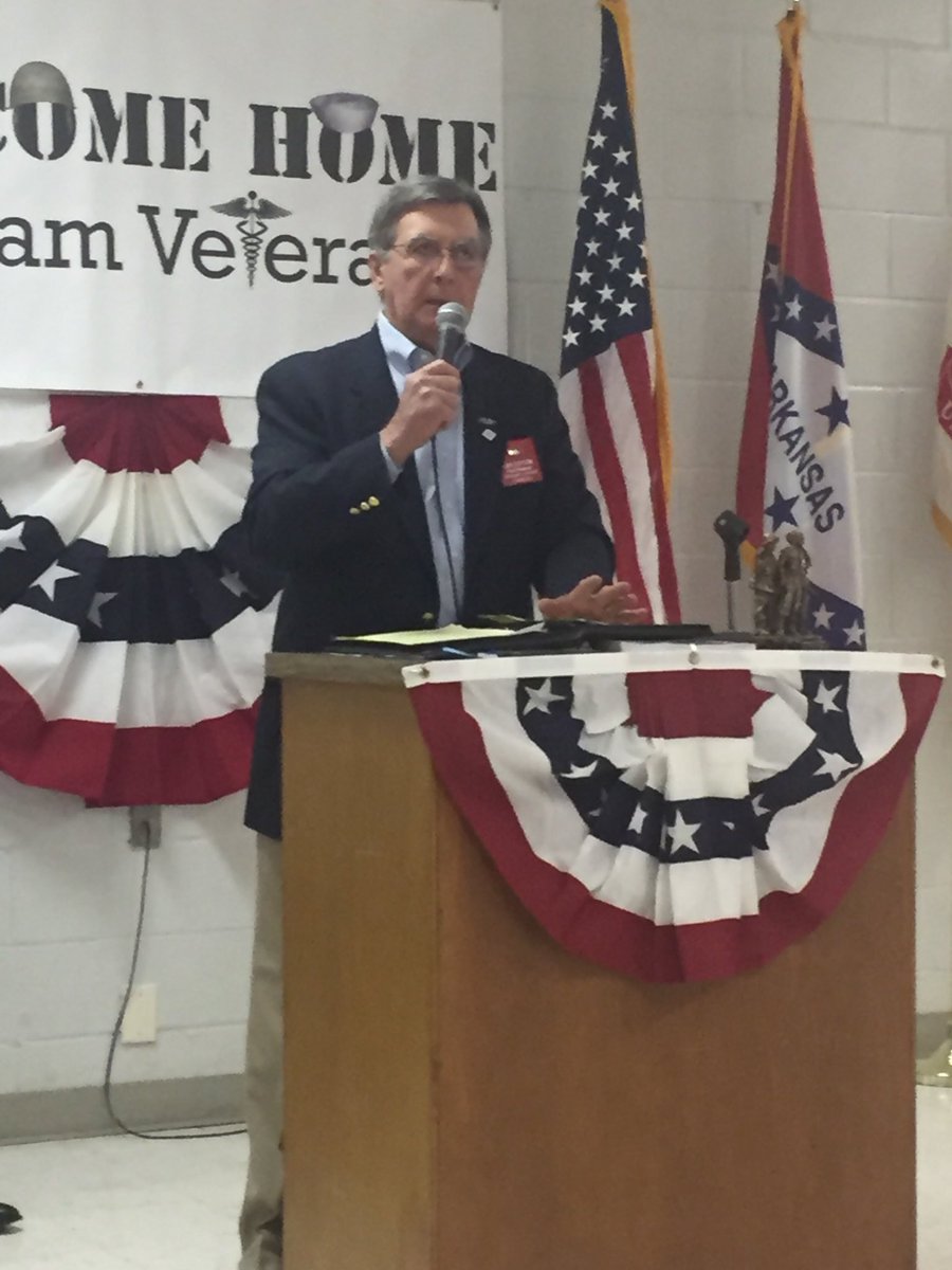 Len shared his experiences as a US Army infantryman 50 years ago at the #VietnamWarVeteransDay Commemoration ceremony in Russellville. #WelcomeHome
