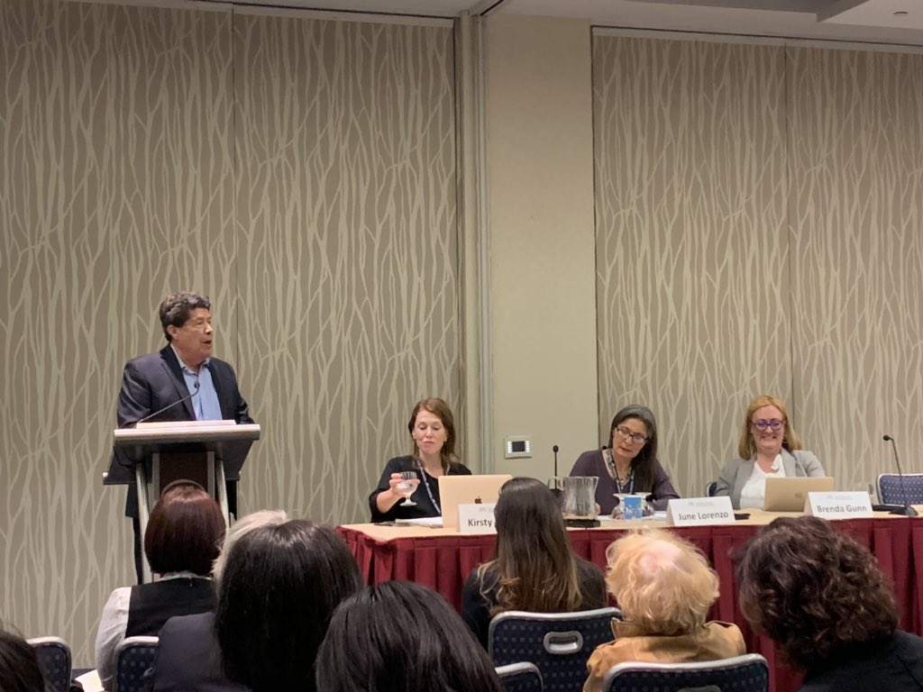 karinloevy's tweet photo. Another great panel @asilorg #asilma #ASIL2019 on the American Declaration on the Rights of Indigenous Peopls w @brendagunn June Lorenzo @KirstyGover & Armstrong Wiggins: ‘we started in the 70s, we went to the UN to discover Europe’ https://t.co/SyqaJVkT8y