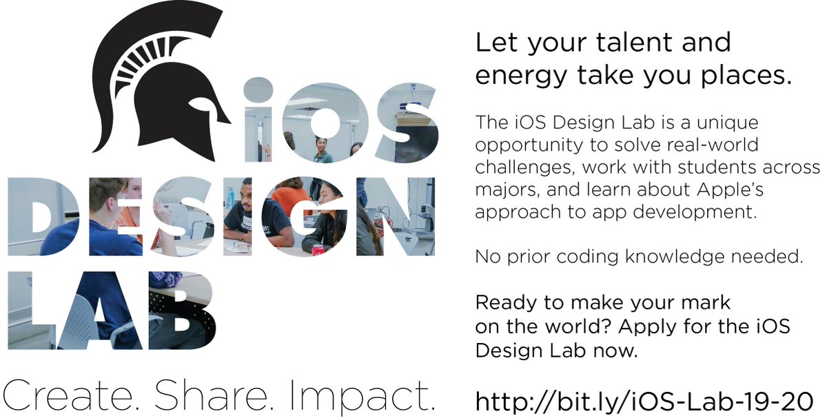 MSUHub's tweet image. @iOSDesignLabMSU  is providing students with a space to create, share and solve challenges through app development. Students are encouraged to apply to be part of the 2019-20 Design Lab! bit.ly/iOS-Lab-19-20