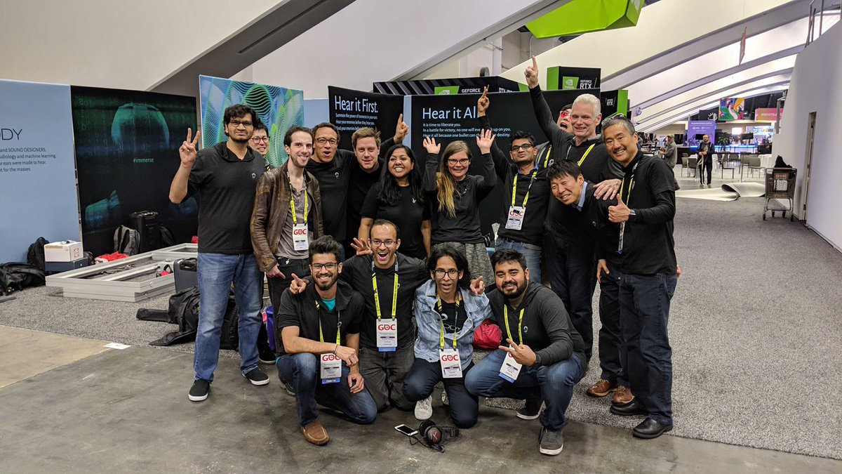 EmbodyAudio's tweet photo. We are finally out there! @official_gdc @unrealengine @unitytechnologies @beyerdynamic 
Amazing product launch with this wonderful team at #gdc2019 #Immerse #SpatialMix #InFlow Check us out and write to us at https://t.co/qtOJrSyaXa https://t.co/YT8mgvot2r