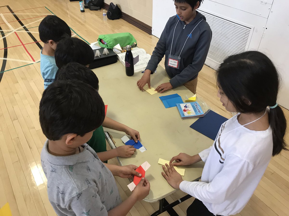 Bec_Chirps's tweet photo. Such a fun day with my little #Maker Ambassadors running their makerspace for their 2nd grade friends at the annual Dutch Neck STEAM Day. #stuvoice #wwprsd #njed #creativity #makered #cardboardboxchallenge #origami #circuits #EngineeringChallenges #readysetdesign https://t.co/opXgMpwsX9