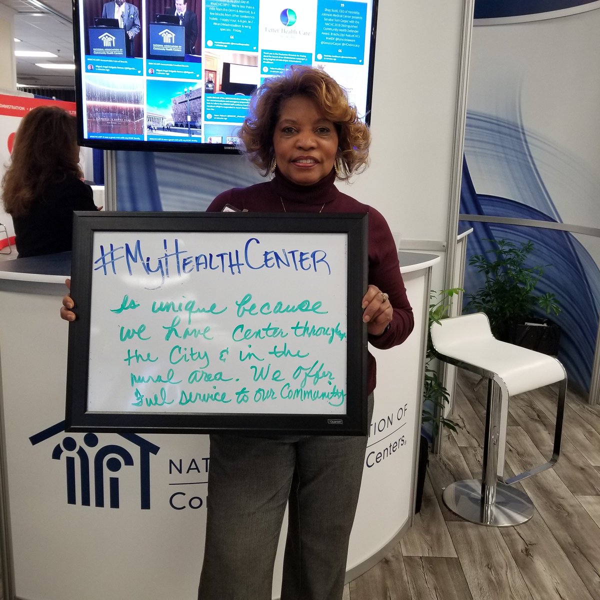 kjpatel02's tweet photo. Fun times at the @NACHC Expo Hall! Come by and share your #MyHealthCenter story! #NACHC19PI https://t.co/N7ndS0uorZ
