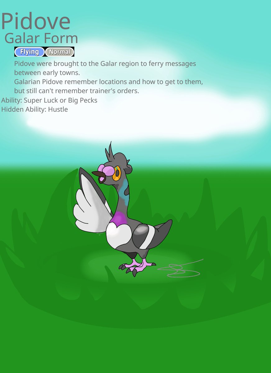 DwebbleDowner's tweet photo. #GalarFormContest @PokeMigawari
Forgot to actually post my submission! Woops.
This is my Galar Pidove! https://t.co/MPOqPstgX3