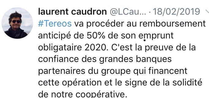 Que s’est il passé depuis six semaines  <a href="/LCaudron/">laurent caudron</a> ? <a href="/Tereos/">Tereos</a>