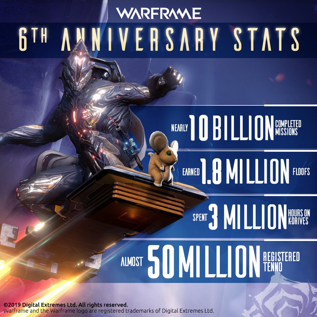 PlayWarframe's tweet image. Thank you for six years of incredible support, Tenno! ❤️