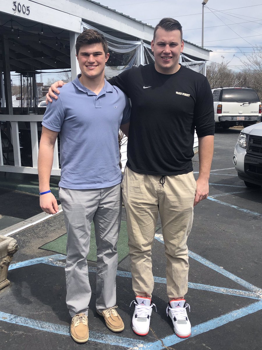 Slymom261's tweet photo. 2020 DE @ZBarnett46 visiting @WakeFB while in the area for a @MiltonLax tournament! Thanks to one of our favs @CoachCohenWake for taking time to show him around. @Tylerwatson0901 looking great! #Mpire #familyforever https://t.co/ATybOnYQ5e