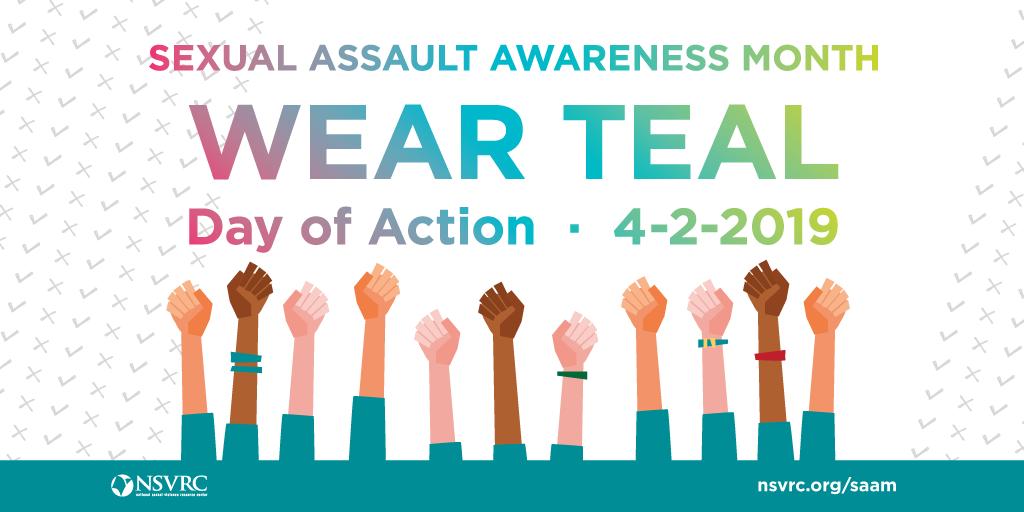 NSVRC's tweet photo. Join us in wearing teal — the color of sexual assault prevention — next Tuesday to kickoff Sexual Assault Awareness Month. 
RSVP here: https://t.co/CjU7Wu5lkR  #SAAM #IAsk https://t.co/NH2SPSy8K2