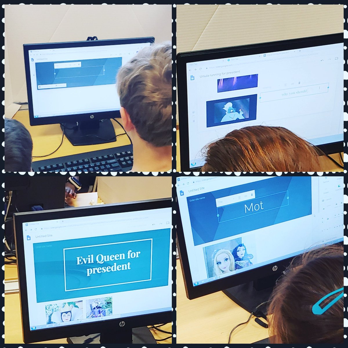 CodingWCulture's tweet photo. 2nd grade Google Sites Lesson!!Presidential Campaign websites for their favorite Disney villian! 
Using character traits/functions of Google sites to collaborate &amp; create their website!
@CarstarphenMJ @apsupdate @apsinstructtech @edtechteam 
#growwithgoogle #edtech #iste #k5tech https://t.co/RCBObHEItL