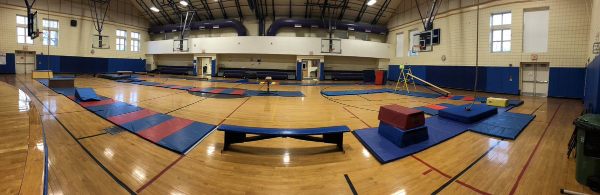 The set up is ready for Deer Hill Gymnastics!! With a twist of American Ninja worrier!