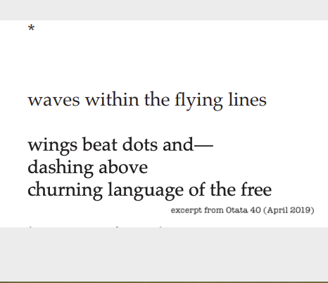 AlonnaShaw's tweet image. So happy to be part of Otata 40 (April 2019), thanks John Martone! otatablog.wordpress.com #poetry #modpo