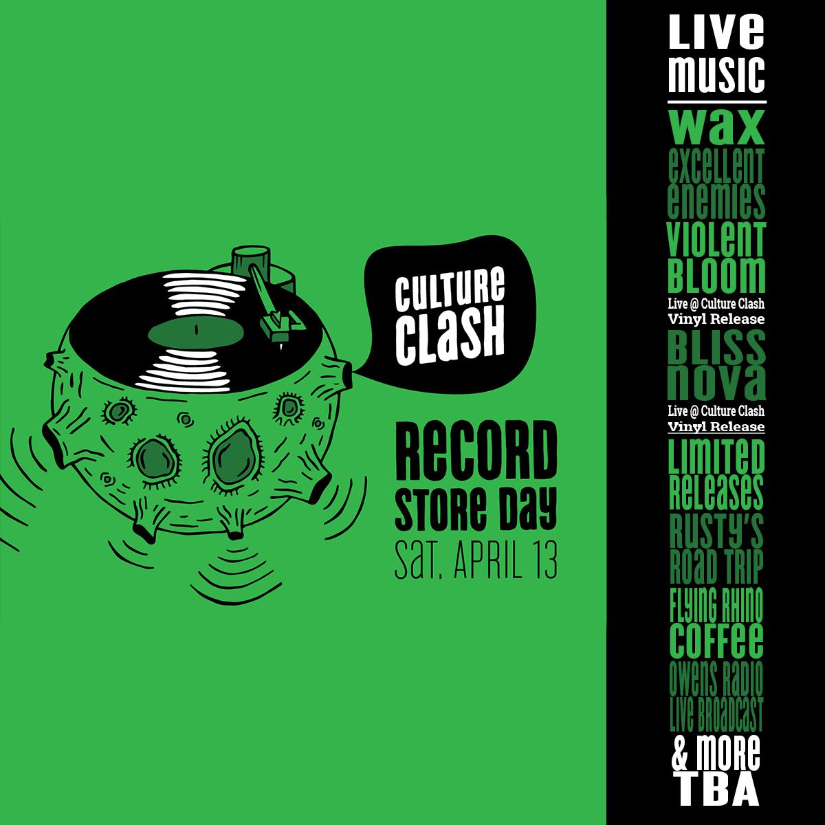 RSD ANNOUNCEMENT - Live music AND "Live @ Culture Clash" vinyl releases from VIOLENT BLOOM and BLISS NOVA on April 13th!
Thanks to <a href="/toledonews/">The Blade</a> for breaking this today!