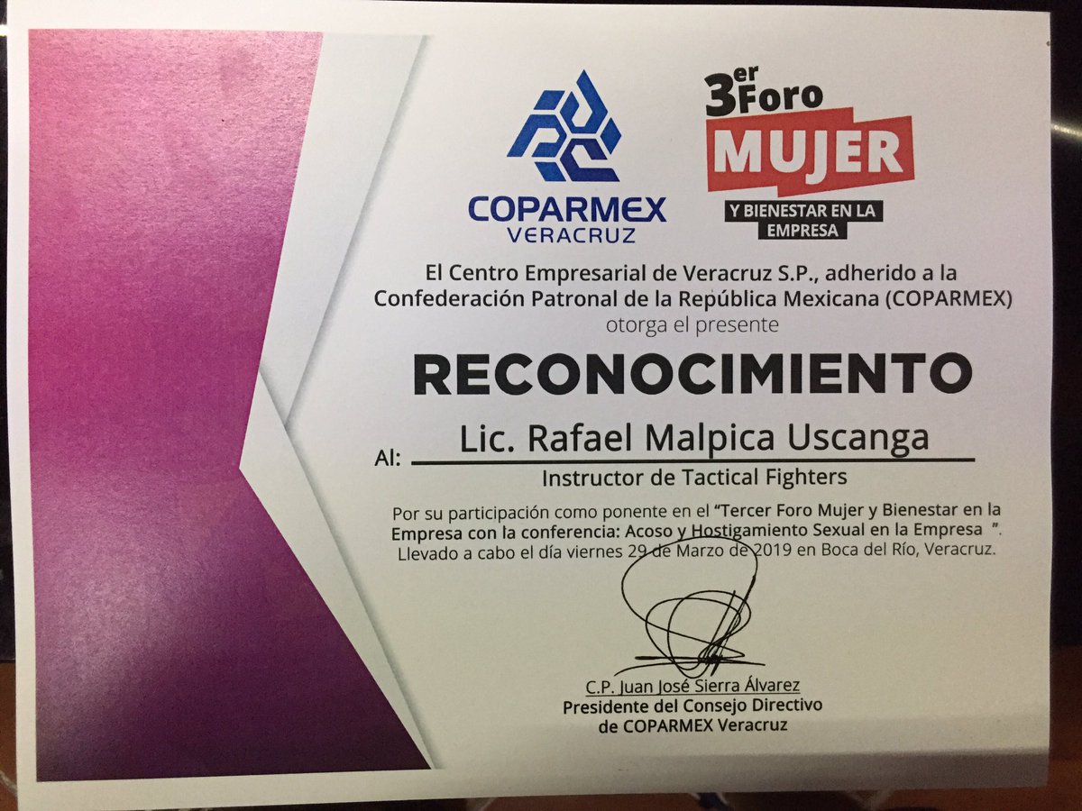 TacFighters's tweet photo. #mujeresalerta en el 3er Foro de la Mujer. Presentes gracias @coparmexver por la invitación. https://t.co/ytpWCveXhO