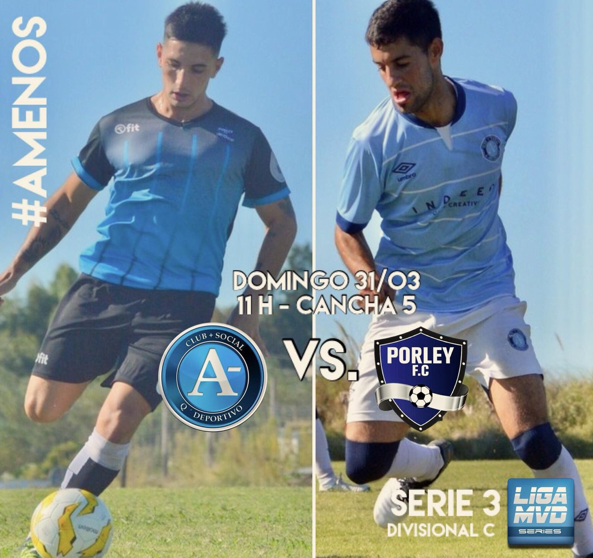 amenos7's tweet photo. Se viene otro domingo de #FutbolEntreAmigos ⚽⚽⚽
Este domingo toca contra la gente de @PorleyFC ✌️
#Amenos
#EnModoMvd
Instagram @clubamenos https://t.co/pXdScYO8uJ