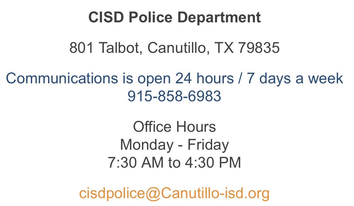 Canutillo ISD Police Department tweet media