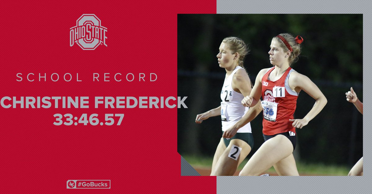 🚨 SCHOOL RECORD ALERT 🚨 Christine Frederick runs the fastest 10,000m for a Buckeye in almost 40 years!! 🤯 #GoBucks