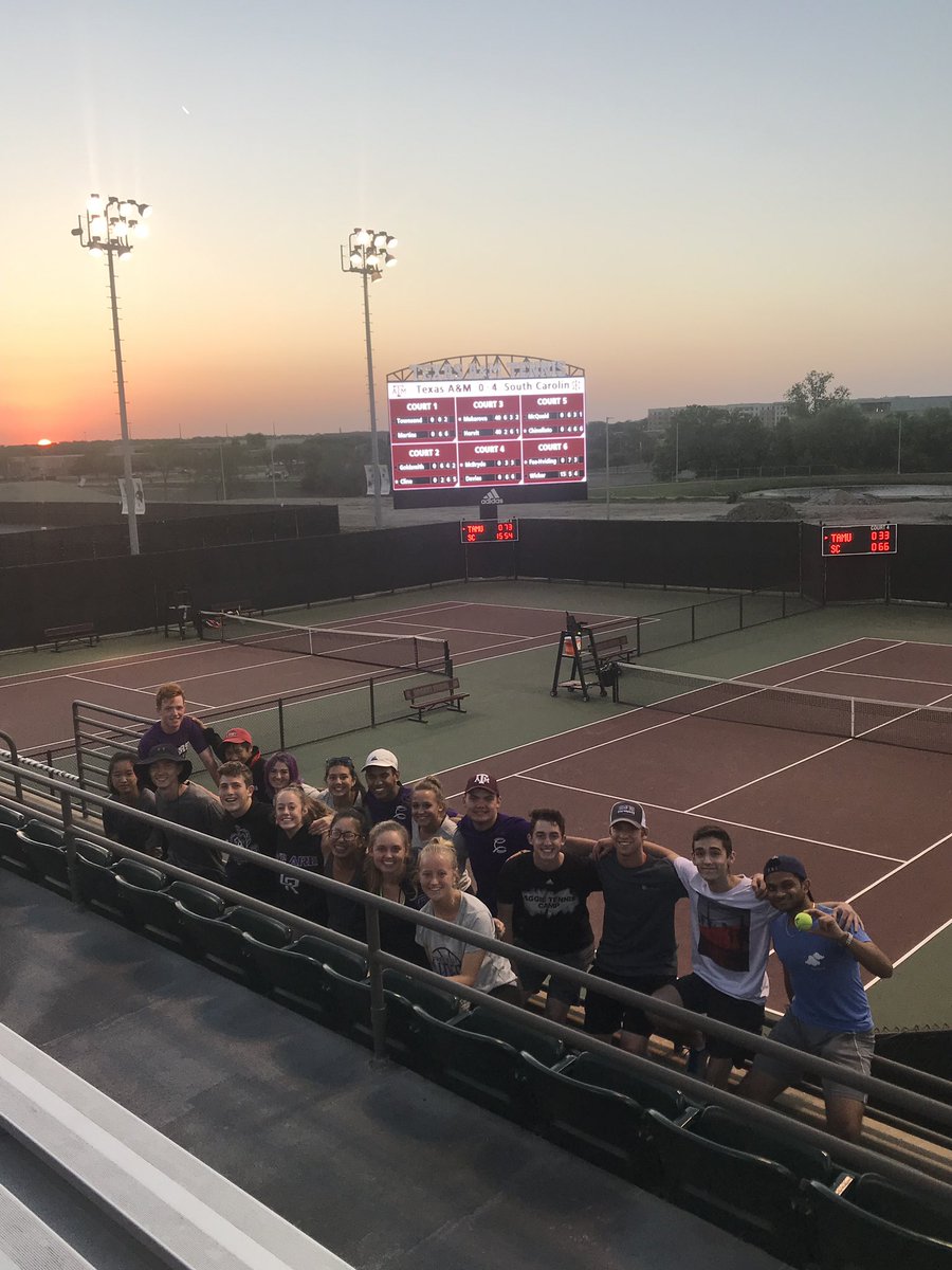 CRHSTennis's tweet photo. A great way to finish out the evening cheering on the A&amp;M Women’s team!  #Lifeisgood #goRaiders  #day2Sat https://t.co/zeNpWiF53i