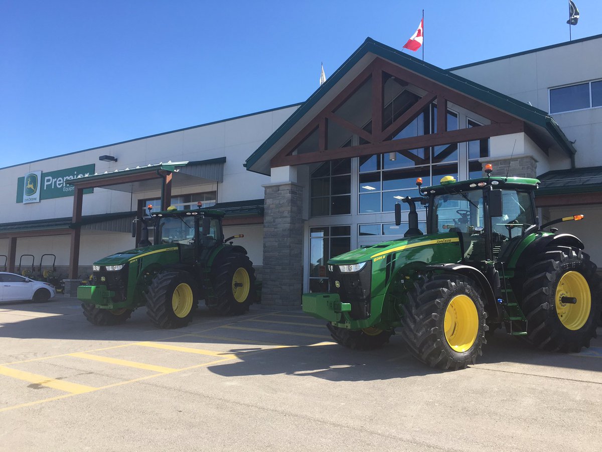 A happy customer took delivery of two 8295R #JohnDeere tractors today.  #OntAg