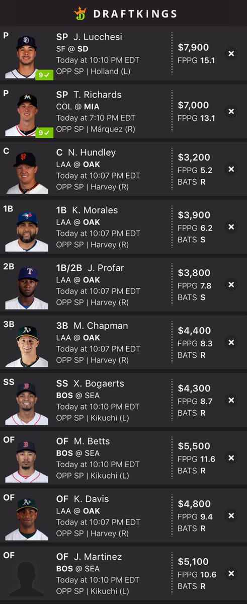 pb_dfs's tweet photo. Not sure what to play tonight?
Here’s what I’m playing🔥

Like &amp; retweet if your using. Shout us out if we win! Best of luck!

#draftkings #lineup #dkmlb #mlb #dk #dailyfantasy #fantasybaseball #dfs https://t.co/og4kyX3AOa