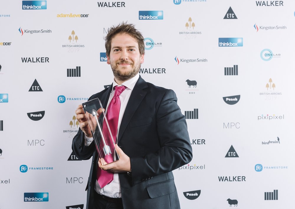 Feeling proud for this one. 
Silver Arrow for Best Colourist for our @philiplhambi at the <a href="/britisharrows/">British Arrows</a> 2019.
Pride in London "Somewhere Over the Rainbow" for @BMBLondon by <a href="/AcademyFilms/">Academy Films</a> , director <a href="/boydcape/">Billy Boyd Cape</a> who also won a Gold Arrow for Best New Director!