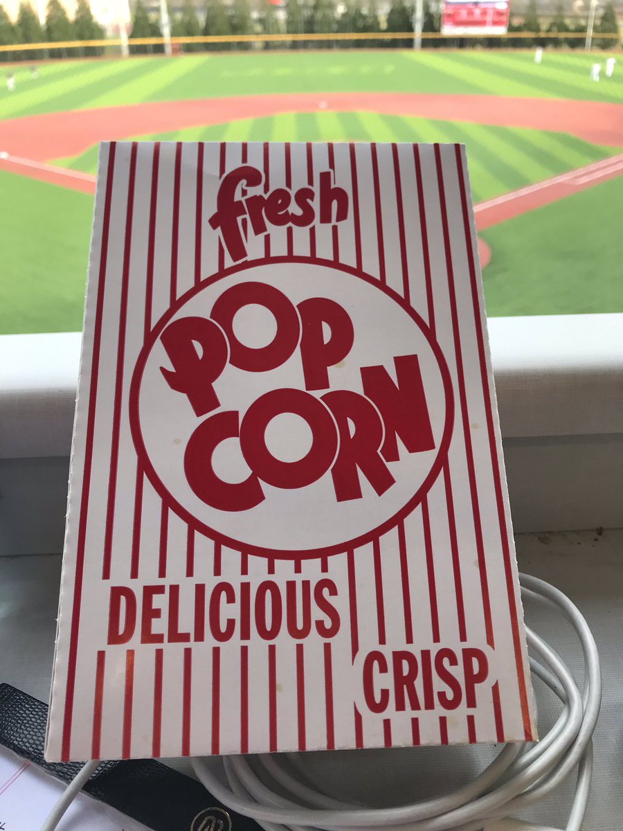 SethKCain's tweet photo. Got my popcorn and ready to public address announce the @JSUBB game vs. Tennessee Tech. GO GAMECOCKS!
#OVCBaseball #JSUGamecocks https://t.co/leWqS1zuLU