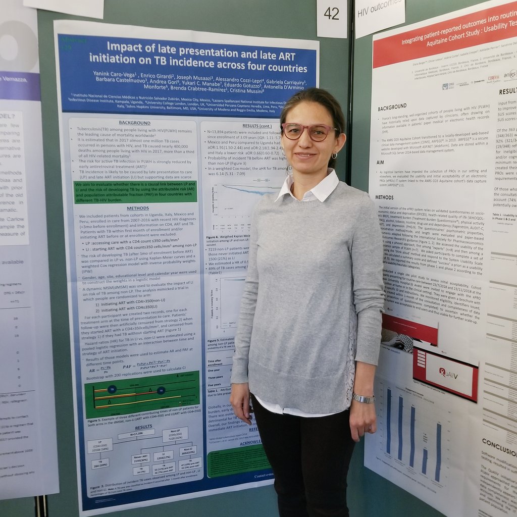 Great collaborative HIV-TB work on impact of late presentation and ART start from Yanink Caro at #IWHOD2019! <a href="/incmnszmx/">INCMNSZ</a> @CCASAnet <a href="/iedeaglobal/">IeDEA</a>