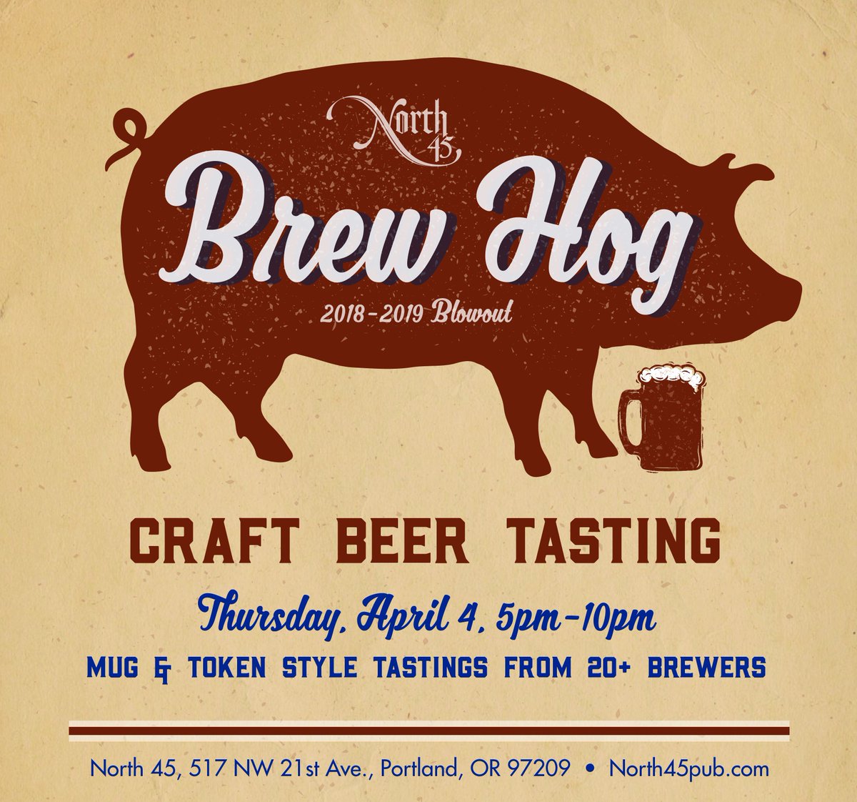 oregon_beers's tweet photo. Thursday! @North45Pub is hosting Brew Hog Blowout Craft Beer Tasting ---> https://t.co/m6uAVrlY8E  There will be over 20 breweries serving a variety of limited release &amp; unique brews on the patio from 5-10pm. https://t.co/iEanuuRqTr