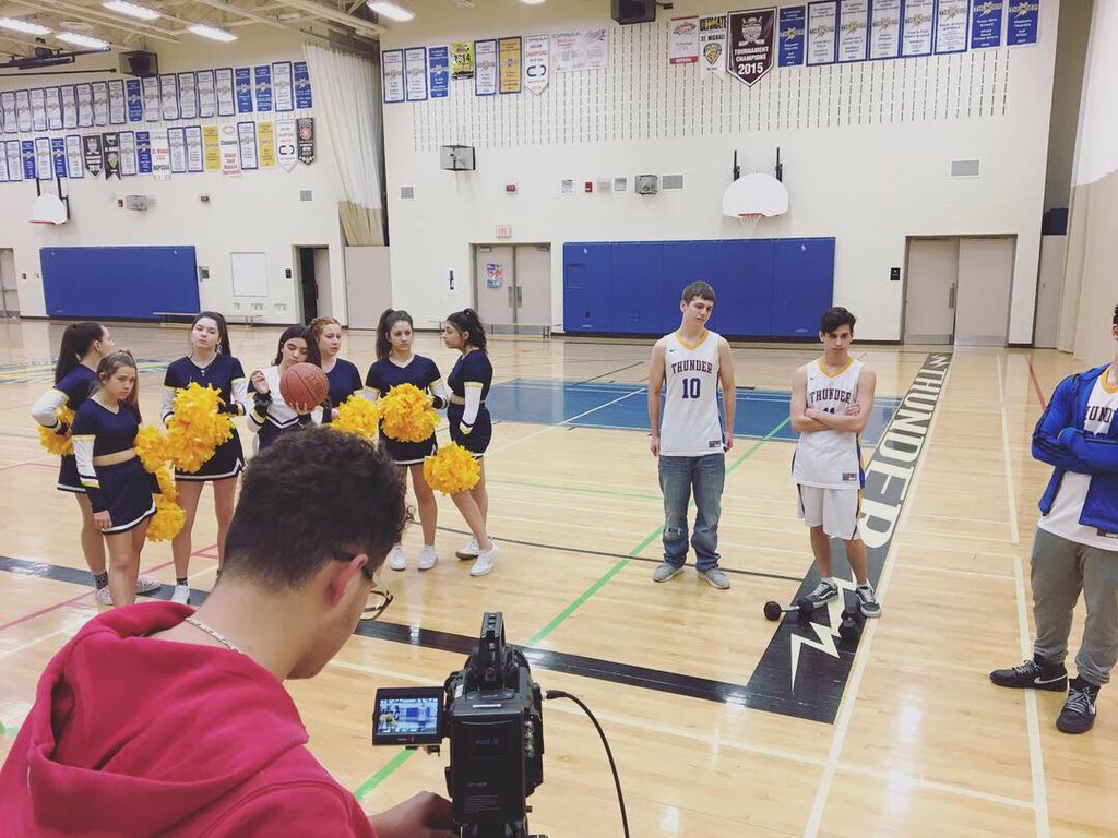 StMictv's tweet photo. And that’s a wrap on Day 5 of filming and the number of students involved in the journey keeps on growing. Thank you to the STM Cheerleading ladies who were so patient working with us today #MicTVCreates #StudentFeatureFilm https://t.co/xYKj58mkGt