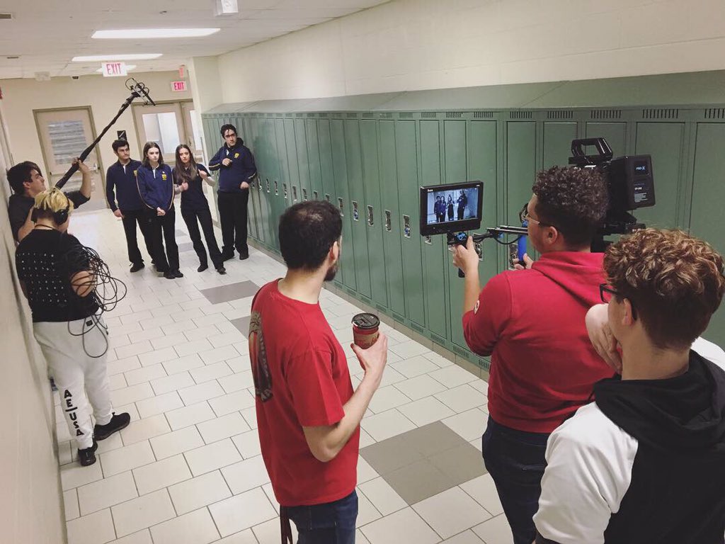 StMictv's tweet photo. And that’s a wrap on Day 5 of filming and the number of students involved in the journey keeps on growing. Thank you to the STM Cheerleading ladies who were so patient working with us today #MicTVCreates #StudentFeatureFilm https://t.co/xYKj58mkGt