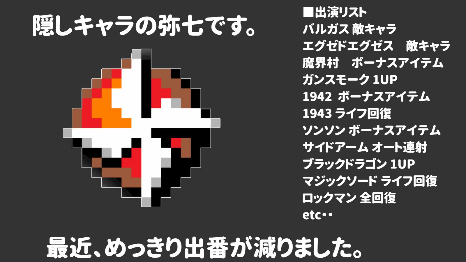 みずぴん レトロゲームの壺 カプコン の隠しキャラ と言えば 弥七 デビューは敵キャラだったが その後出世して ファミコン 世代は 是が非でも取りたい アイテムになりました モデルは水戸黄門の 風車の弥七と言われています レトロ