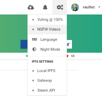 Picture of steem API and IPFS gateway switcher.