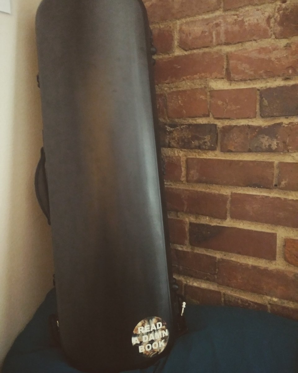 First sticker on my new case. 
#readadamnbook #violin #violinist #violincase #flair #violincaseflair #violinistlife #bookworm #booklife #reading #music #musicianlife #musician #readandpractice #booksandmusic